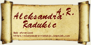 Aleksandra Radukić vizit kartica